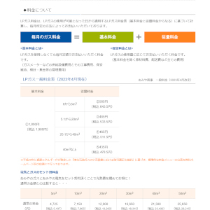 あみや商事LPガス一般料金表 愛知県新城市 平均価格より安い