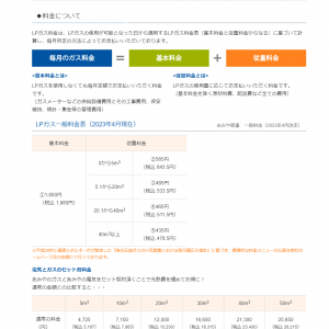 あみや商事LPガス一般料金表 愛知県新城市 平均価格より安い