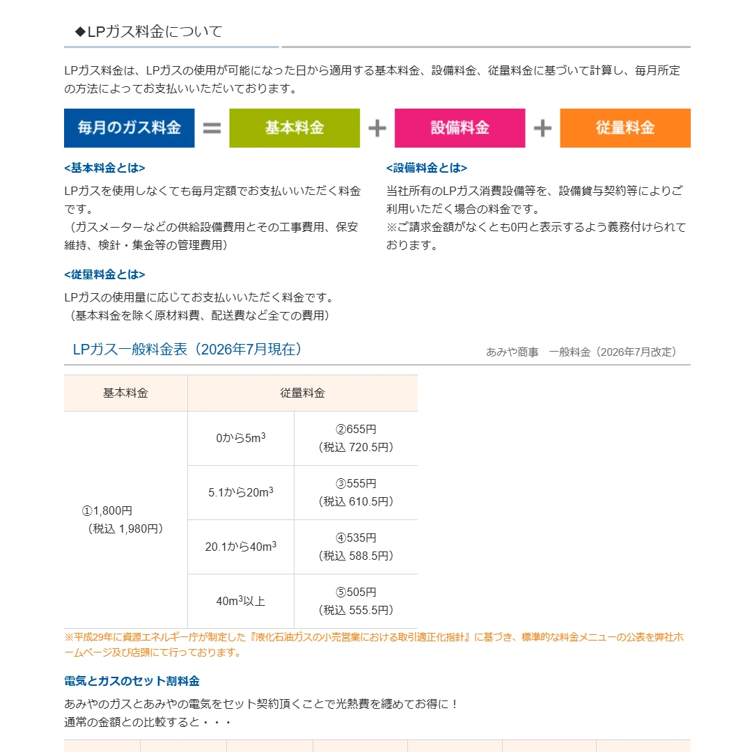 カズ様　リピ割対応 ガス料金表の改定とHPプチリニューアルについて(2026年7月検針分より